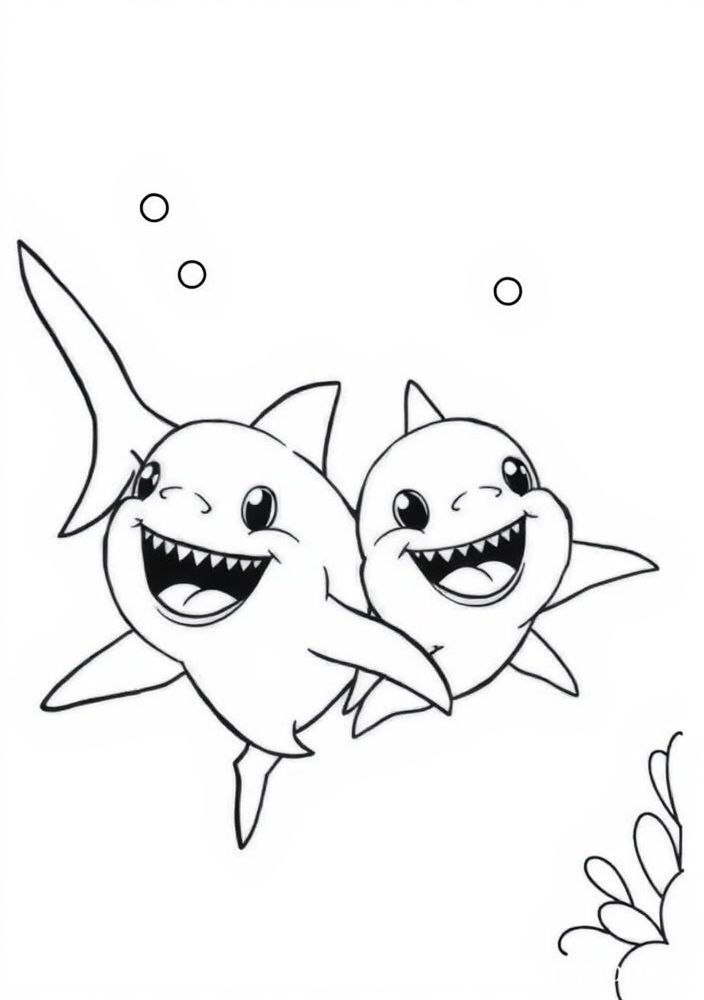 Baby Shark e sua família tailandesa para colorir