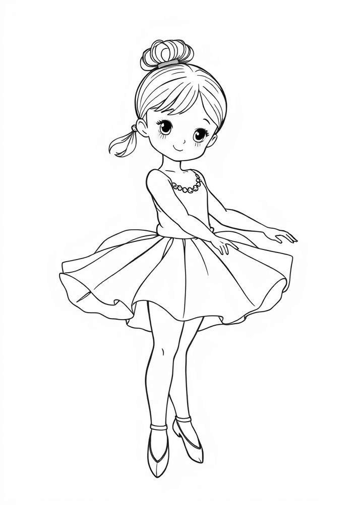 Bailarina de tutu rosa para colorir