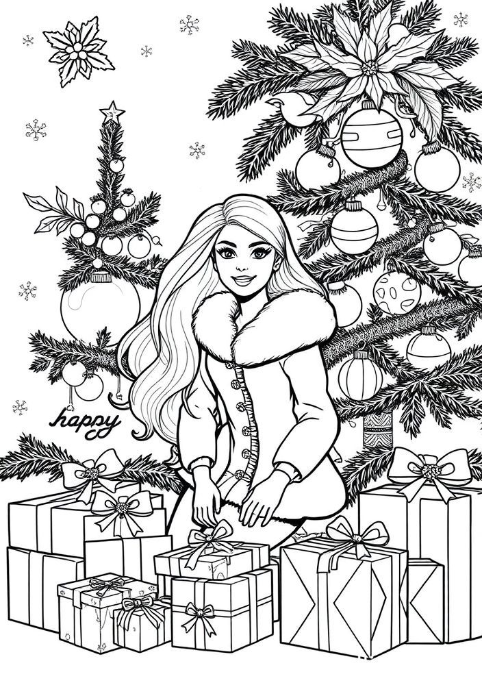 Barbie e a mágica do Natal para colorir
