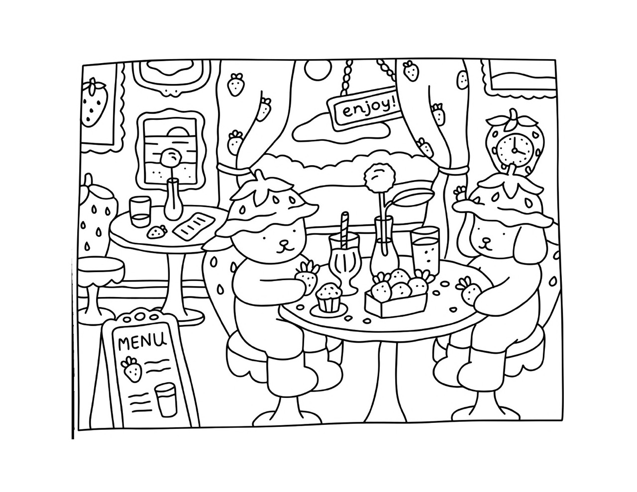 Bobbie Goods tomando café com amigos em uma cafeteria charmosa