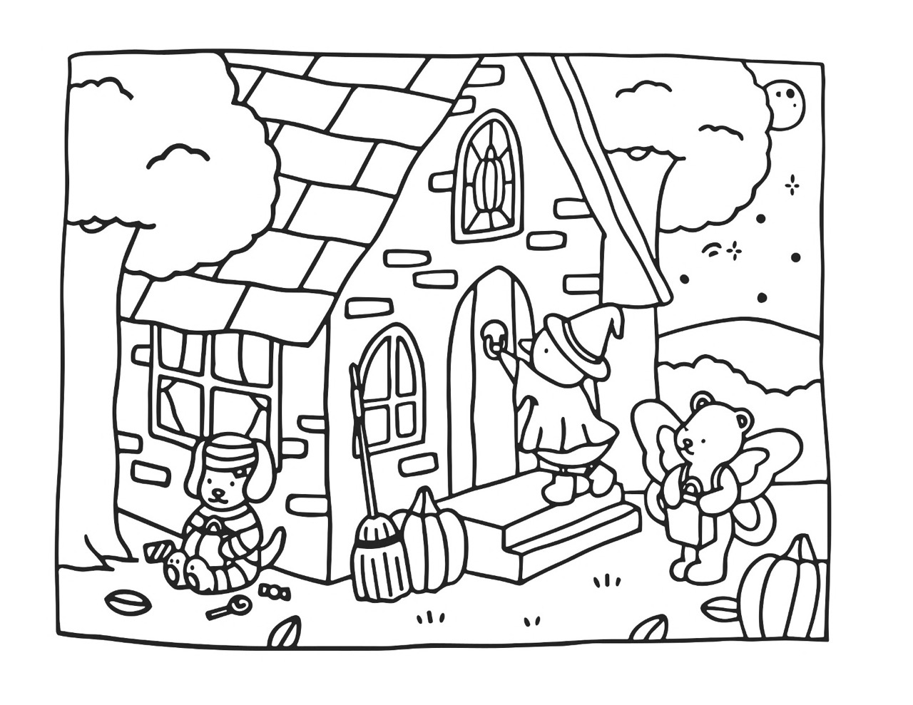 Bobbie Goods pedindo doces ou travessuras no Halloween com amigos