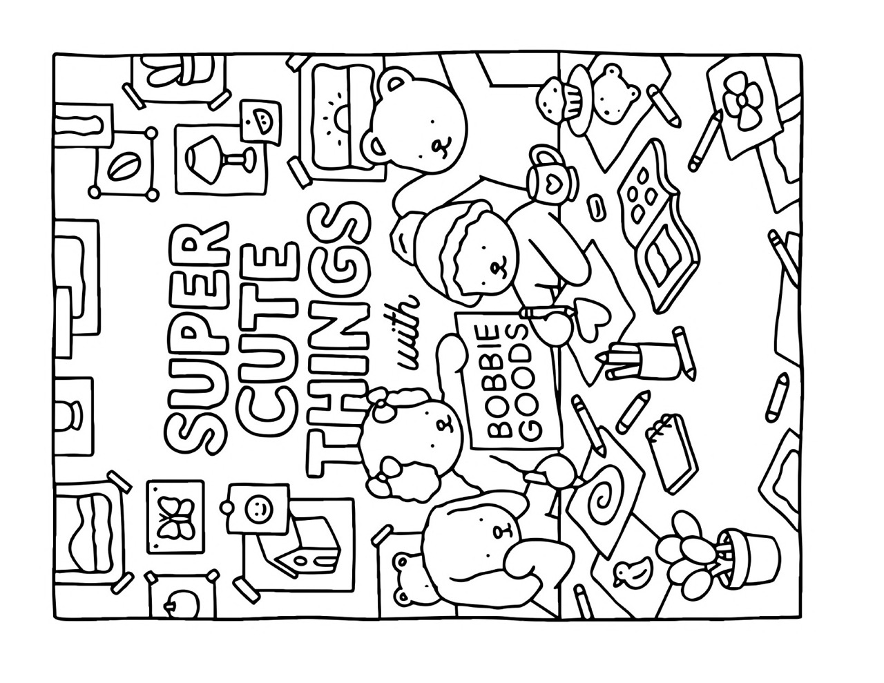 Desenho Bobbie Goods com Objetos Super Fofos para Colorir
