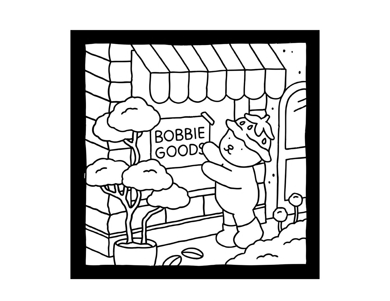 Bobbie Goods trabalhando em sua loja de artigos diversos