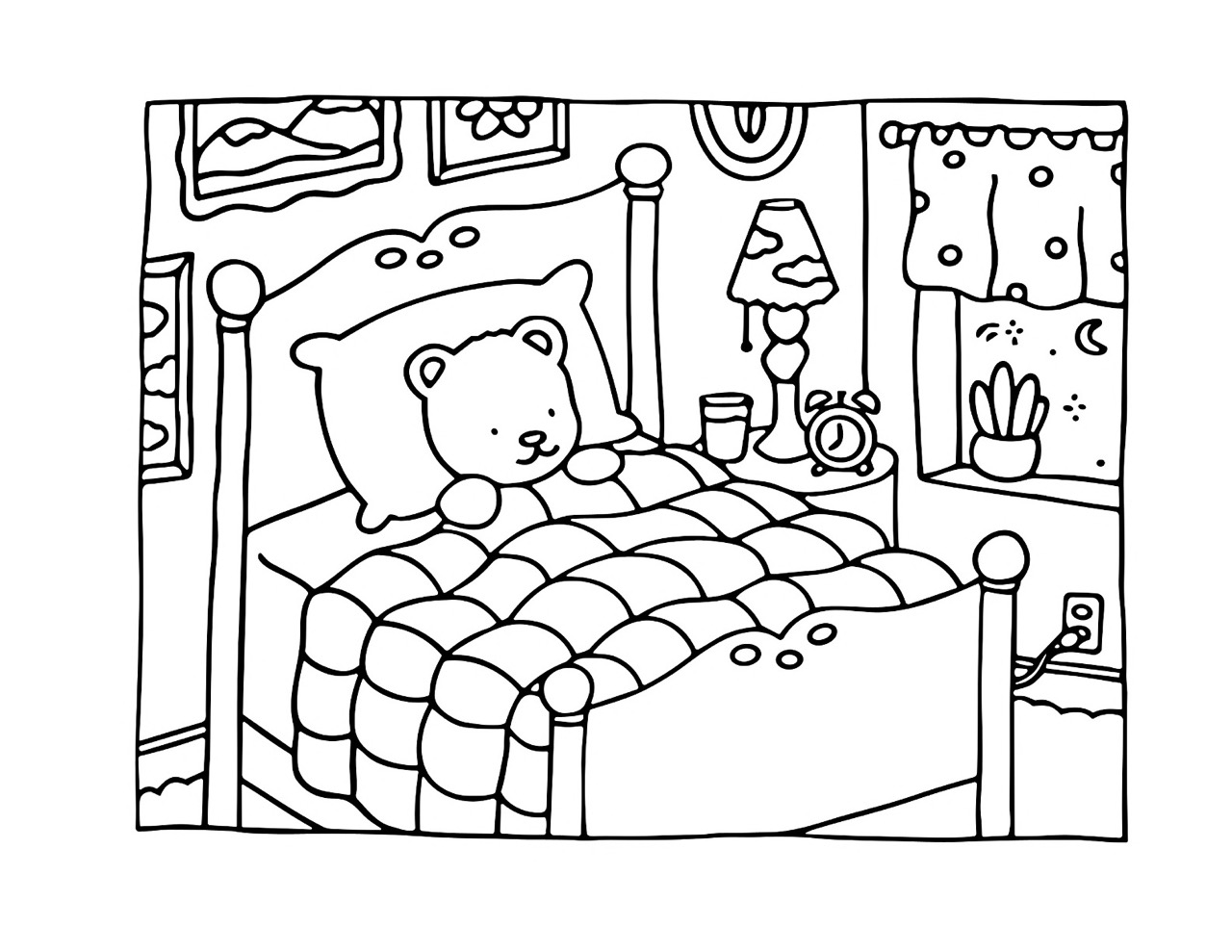 Bobbie Goods dormindo na cama em um quarto aconchegante e tranquilo