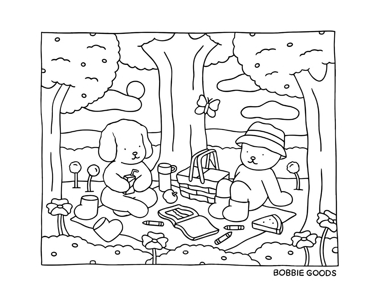 Bobbie Goods fazendo piquenique com amigo desenho para colorir