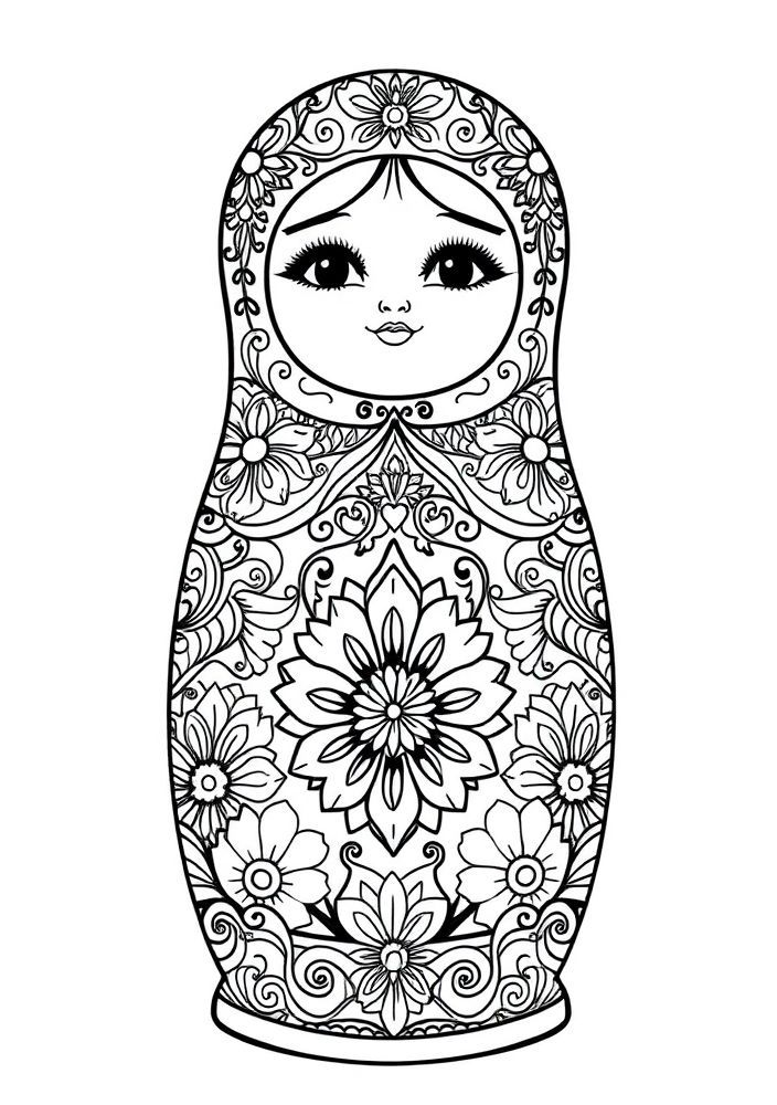 Boneca de Bonecas Russas para colorir
