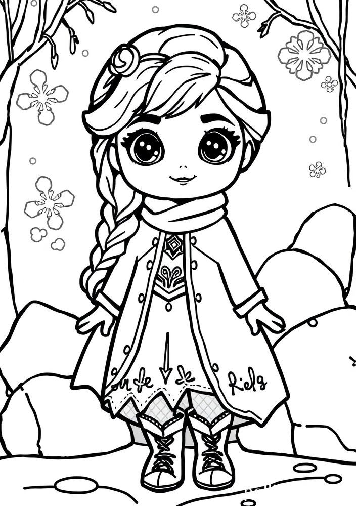 Boneca de Frozen para colorir