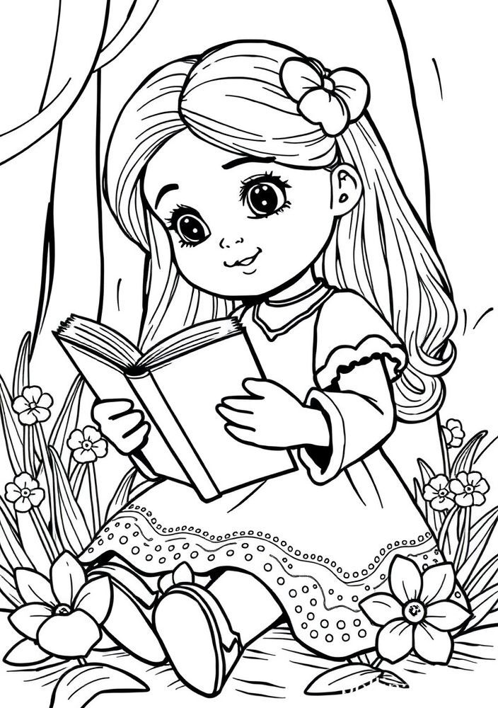 Boneca de Livro de Histórias para colorir