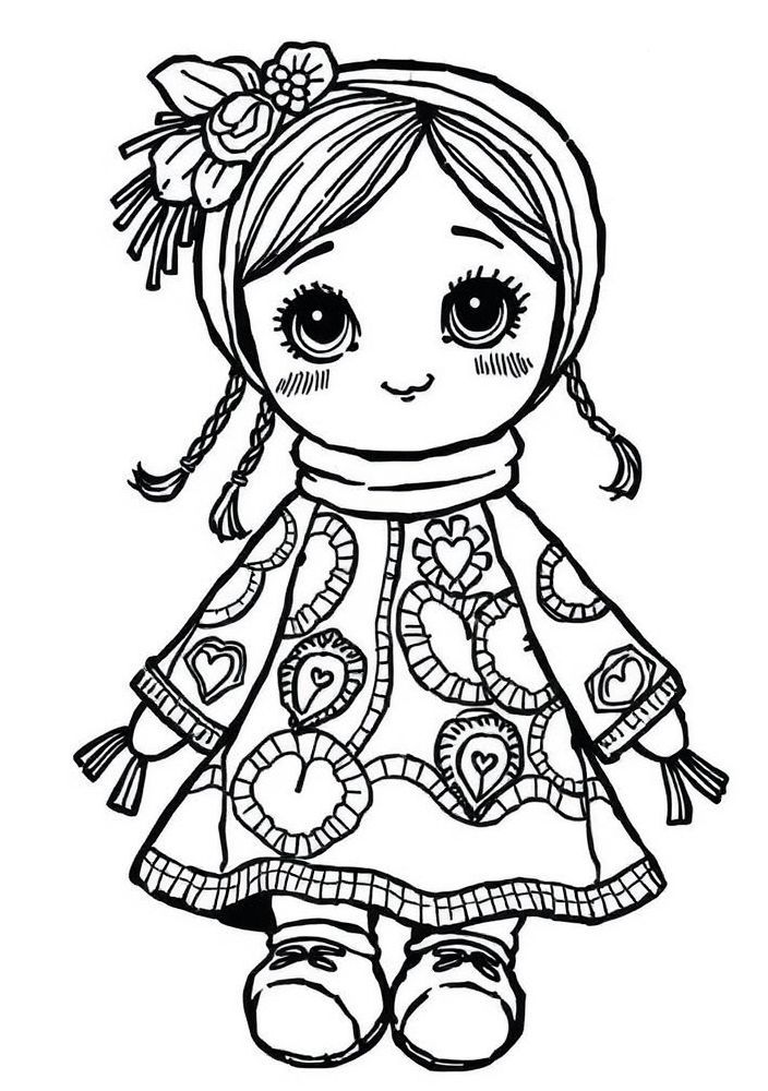 Boneca de Pano para colorir