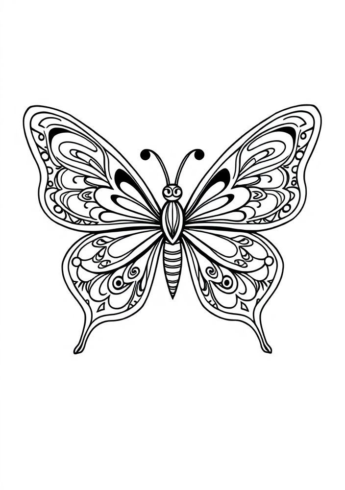 Borboleta Tribal para Colorir