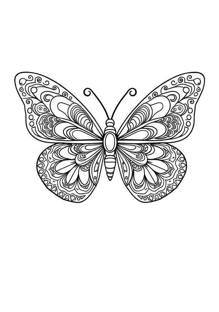 Borboleta com Elementos Culturais para Colorir
