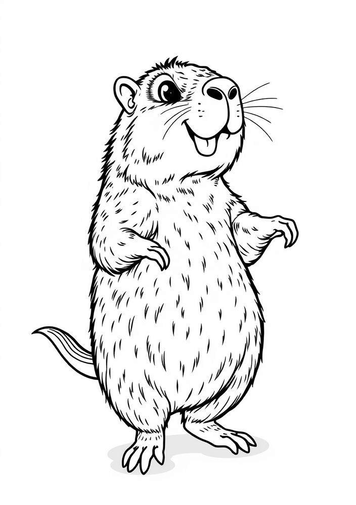 Capivara dançando para colorir