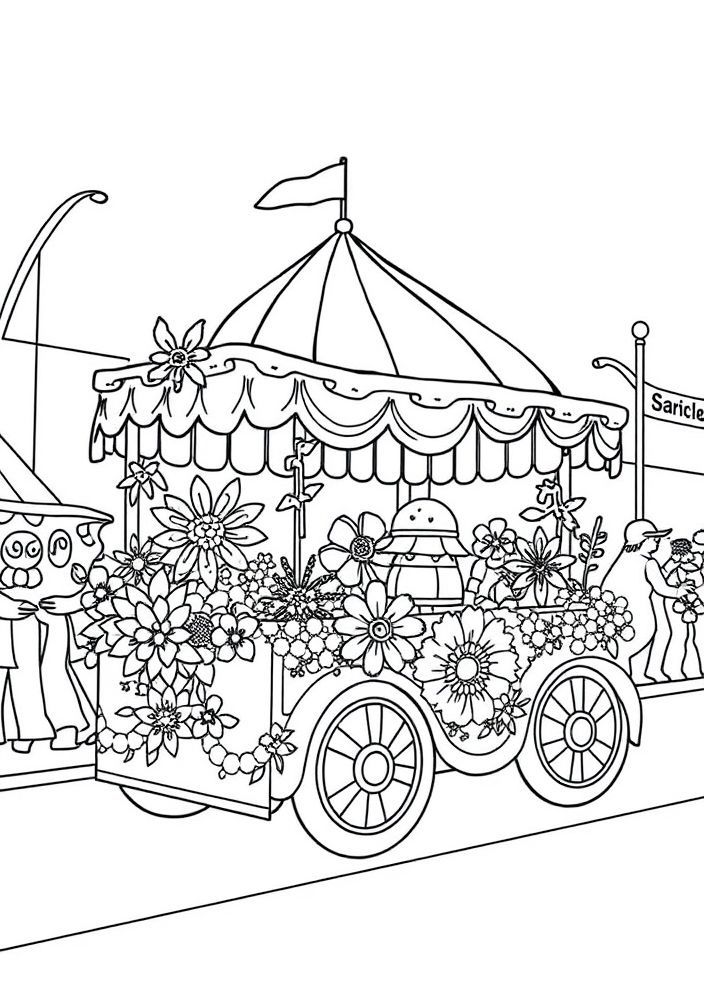 Carro alegórico do Carnaval para colorir