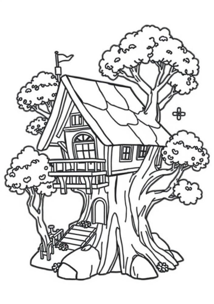 Casa na árvore do Roblox para colorir