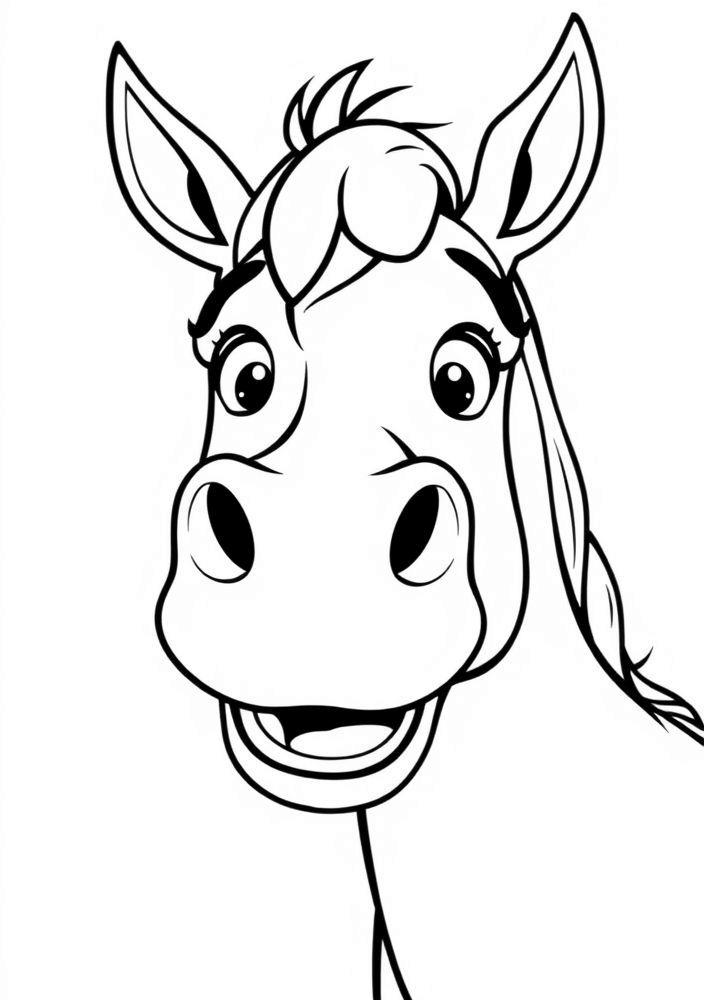 Cavalo Cômico com Sorriso Lindo para colorir