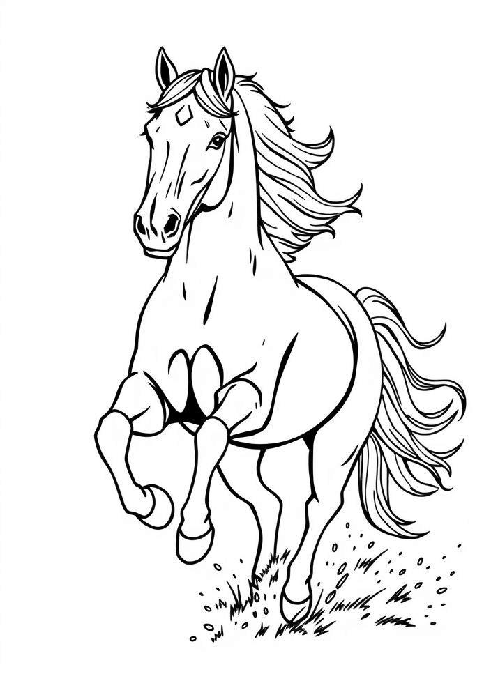 Cavalo Galopante para colorir