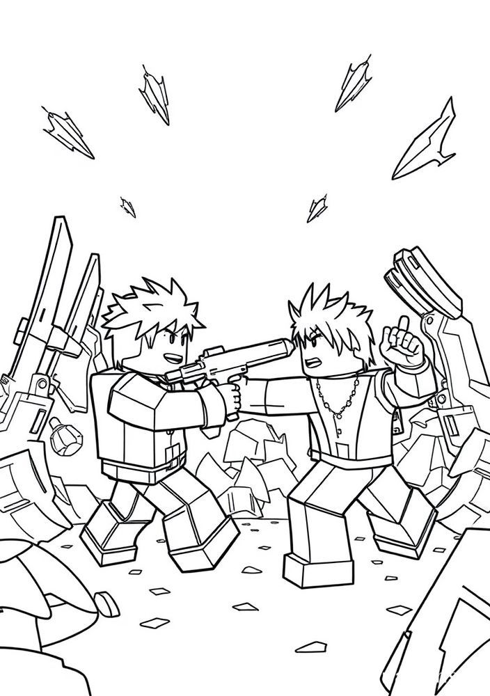 Cenário de batalha do Roblox para colorir