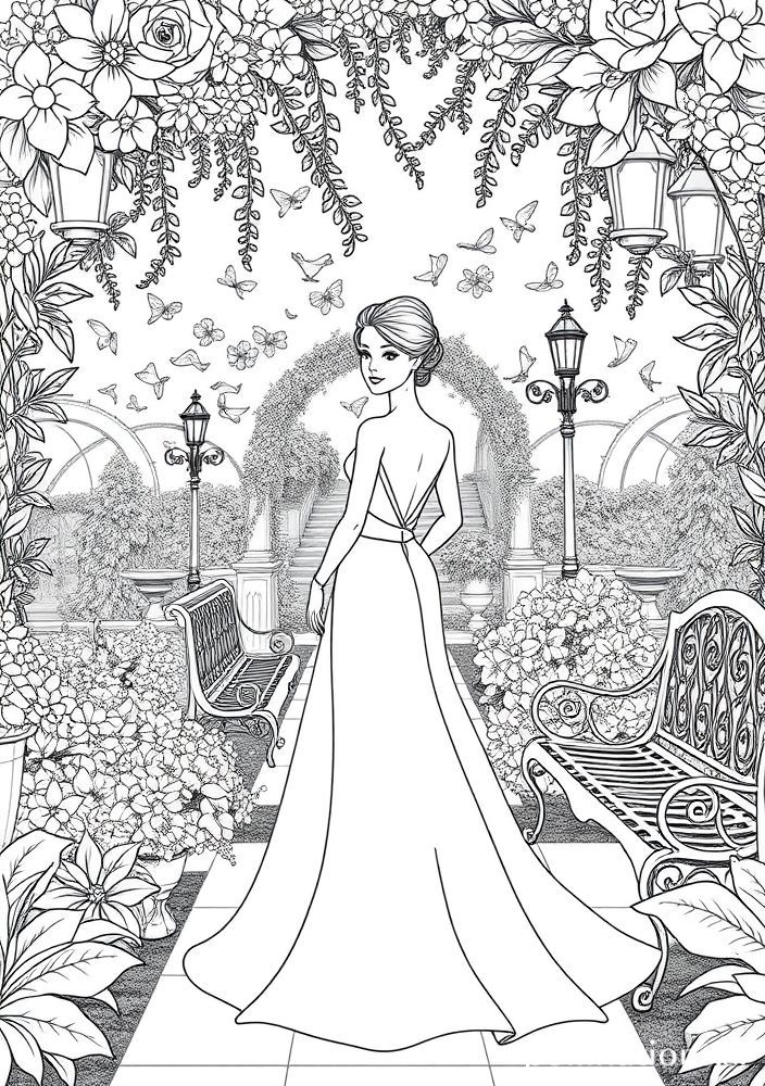 Desenho da Barbie no Casamento para colorir