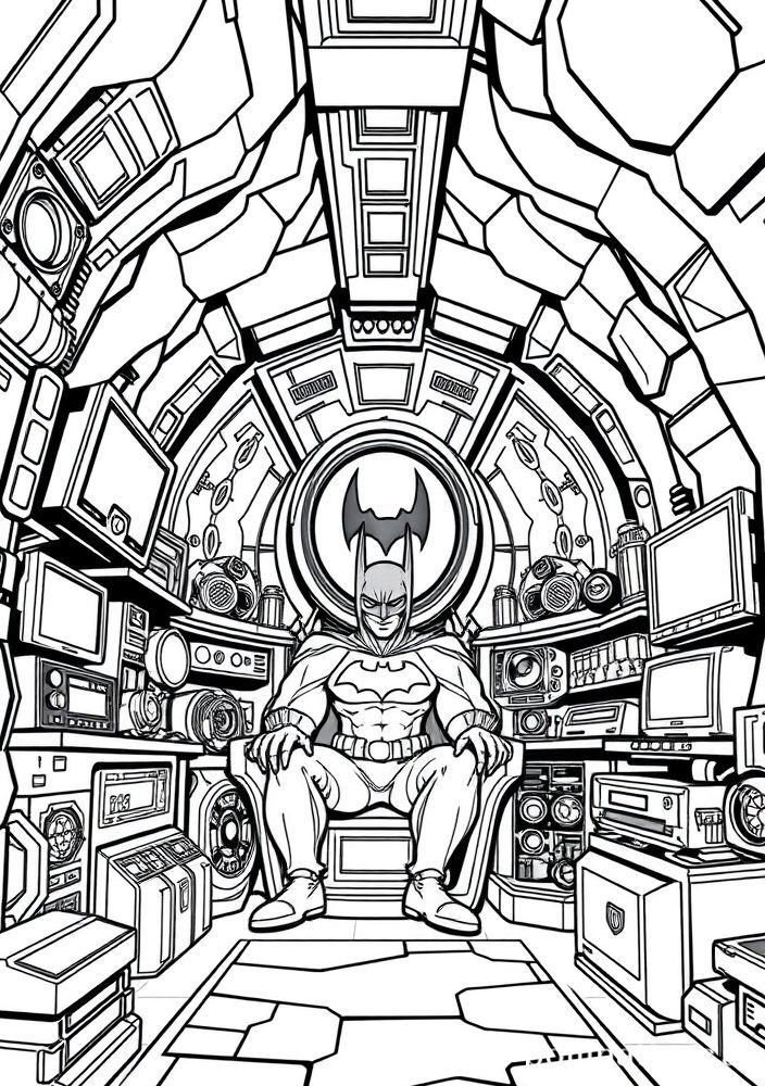 Desenho da Batcaverna para colorir