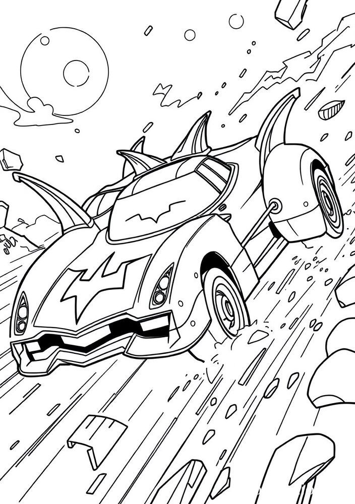 Desenho da Batmóvel para colorir