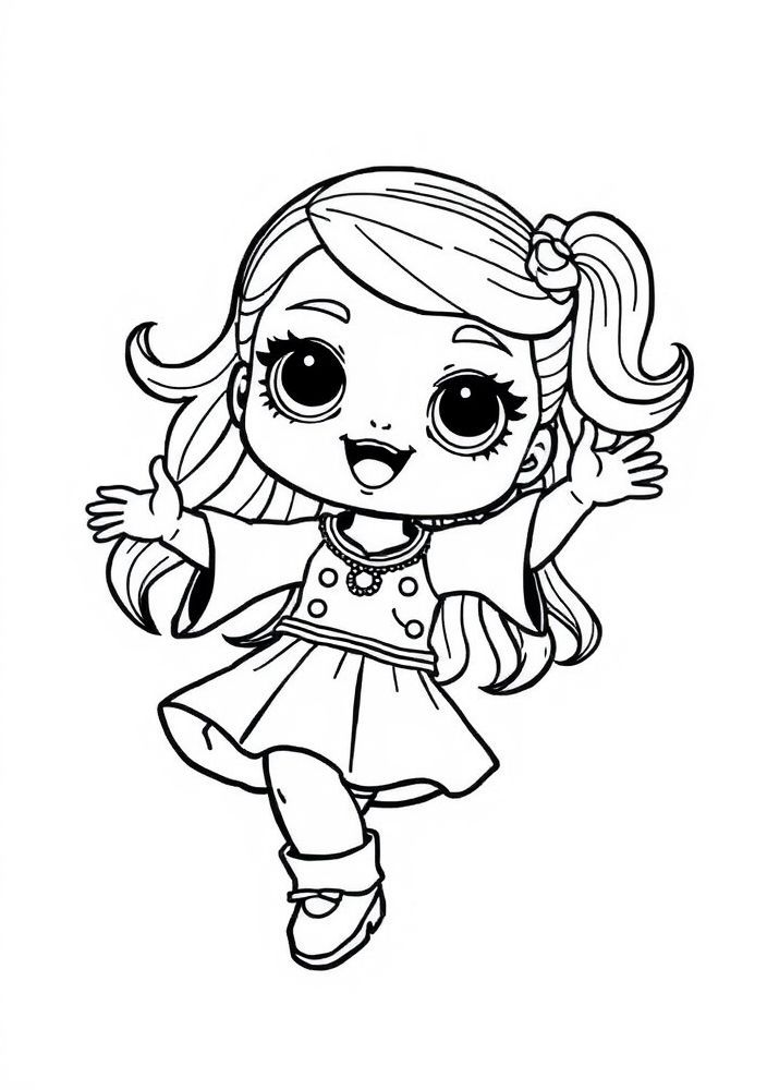 Desenho da Boneca LOL Surprise Dançando para Colorir