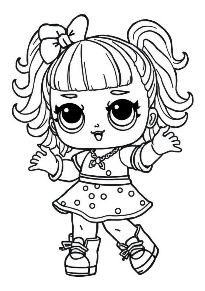 Desenho da Boneca LOL dançando para Colorir