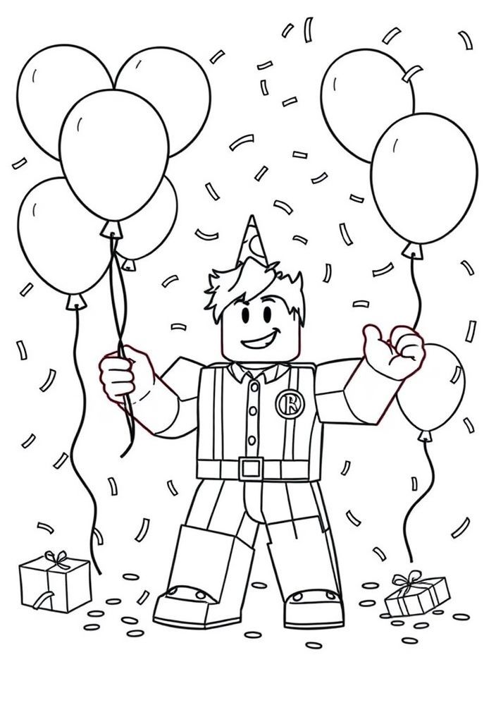 Desenho da Festa do Roblox para colorir