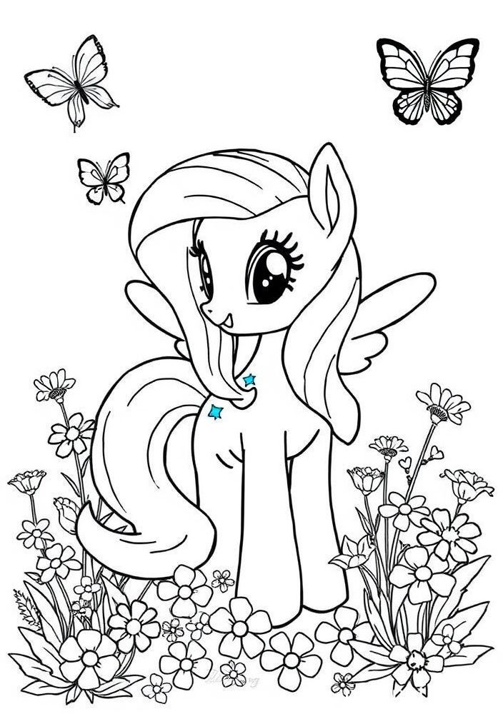 Desenho da Fluttershy para colorir