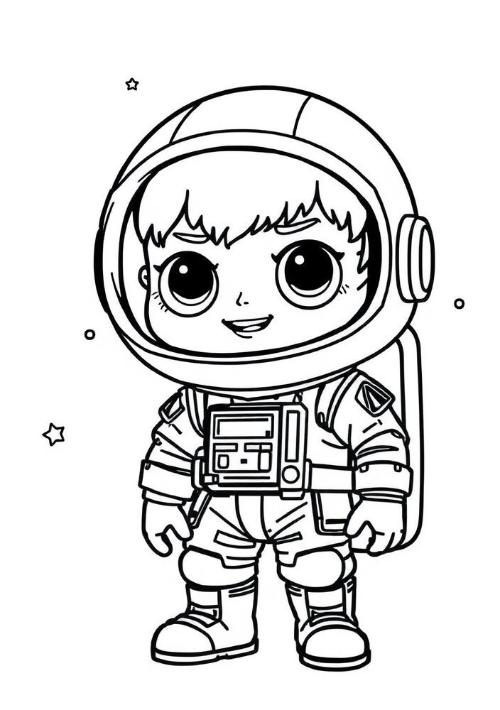 Desenho da LOL Surprise com tema espacial para colorir