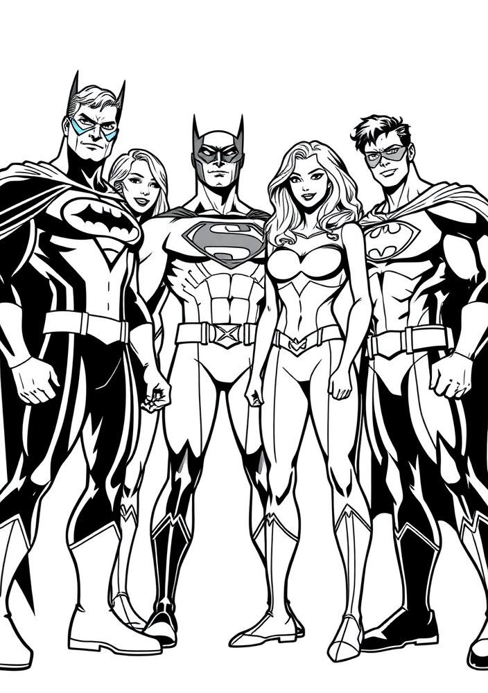 Desenho da Liga da Justiça para colorir