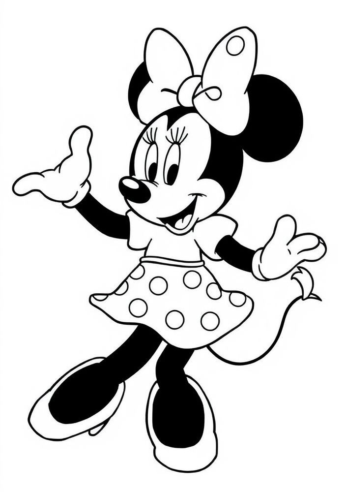 Desenho da Minnie dançando para colorir