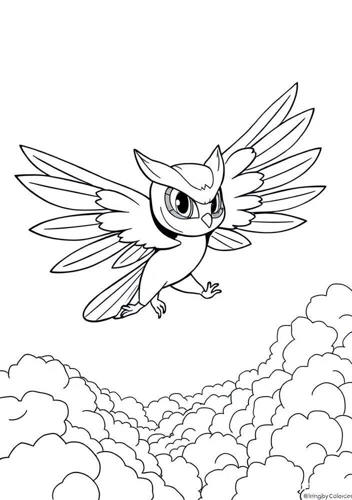 Desenho da Owlette com suas asas para colorir