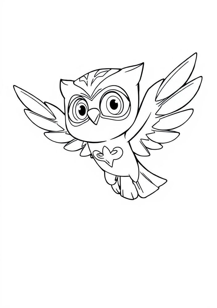 Desenho da Owlette voando para colorir