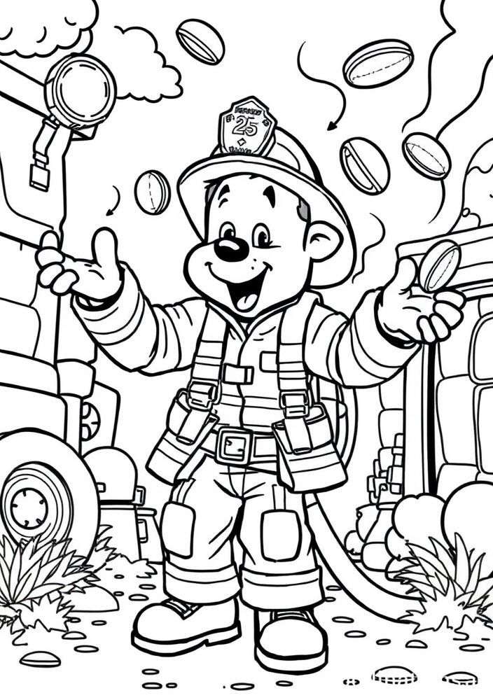 Desenho da Patrulha Canina - Marshall fazendo malabarismos