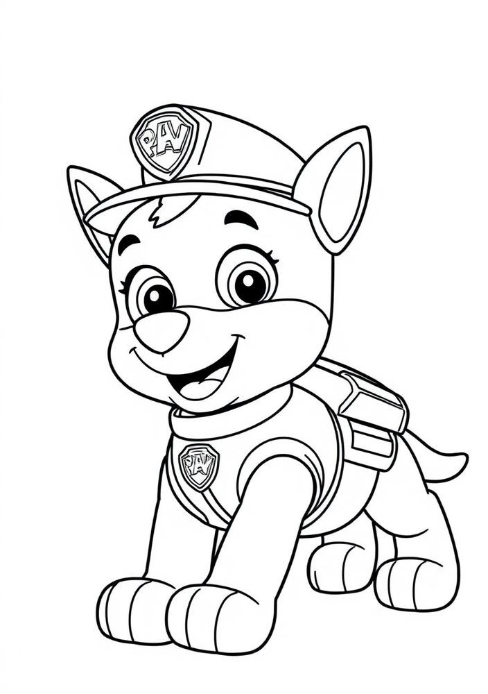 Desenho da Patrulha Canina em ação para colorir
