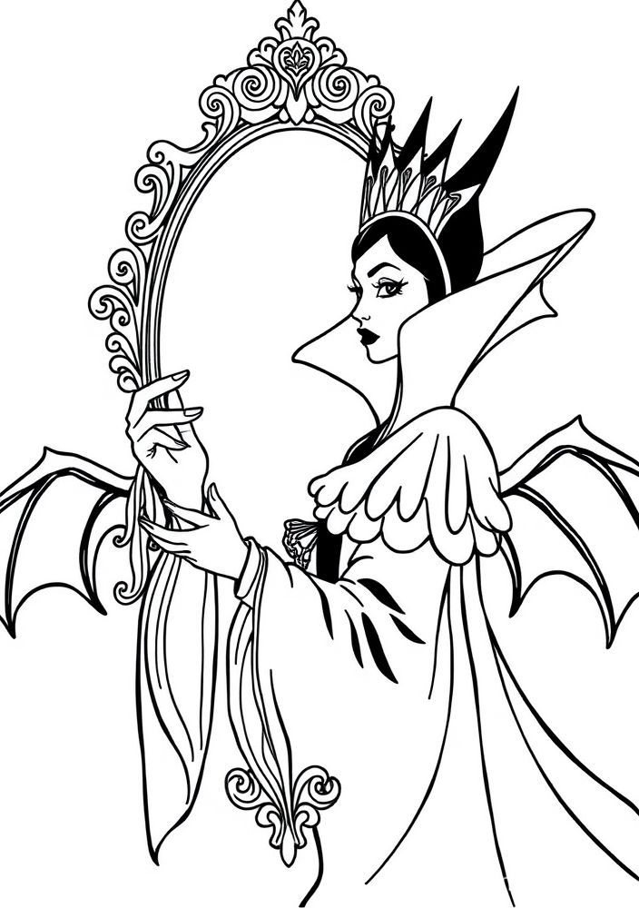 Desenho da Rainha Má para colorir