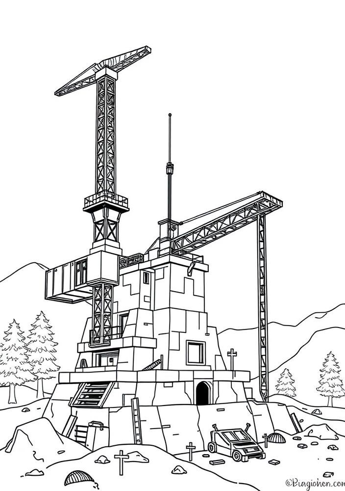 Desenho da base de Fortnite para colorir