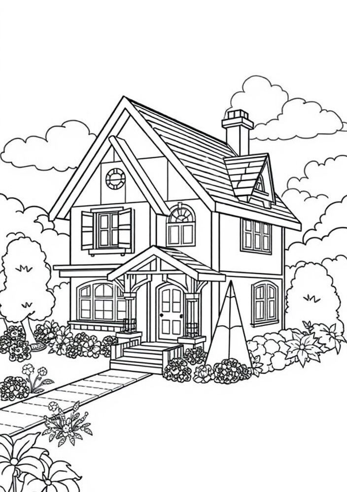 Desenho da casa no Roblox para colorir