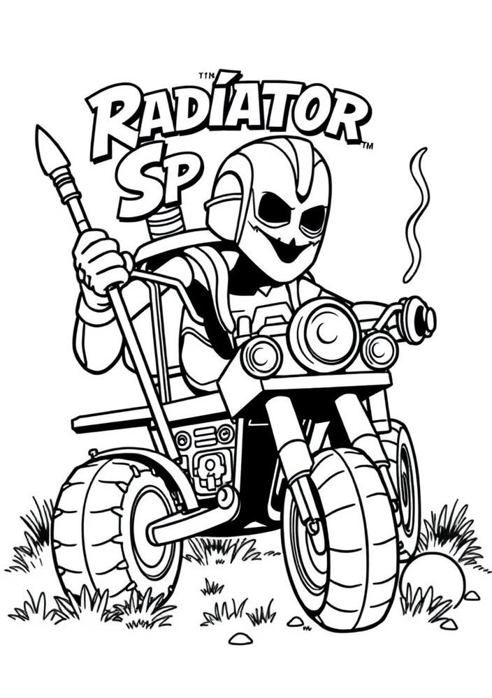 Desenho da cena de festa em Radiator Springs para colorir