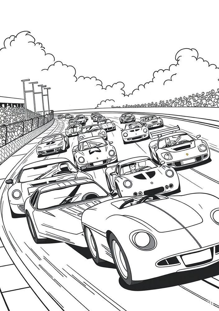 Desenho da corrida em Piston Cup para colorir