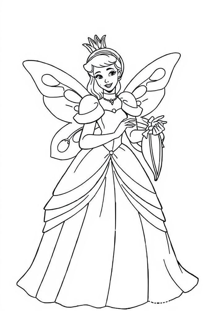 Desenho da fada madrinha da Cinderela para colorir