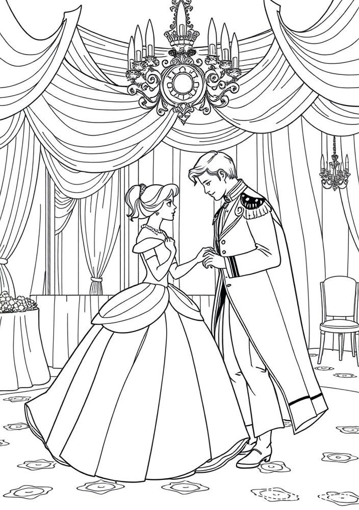 Desenho da festa do baile para colorir