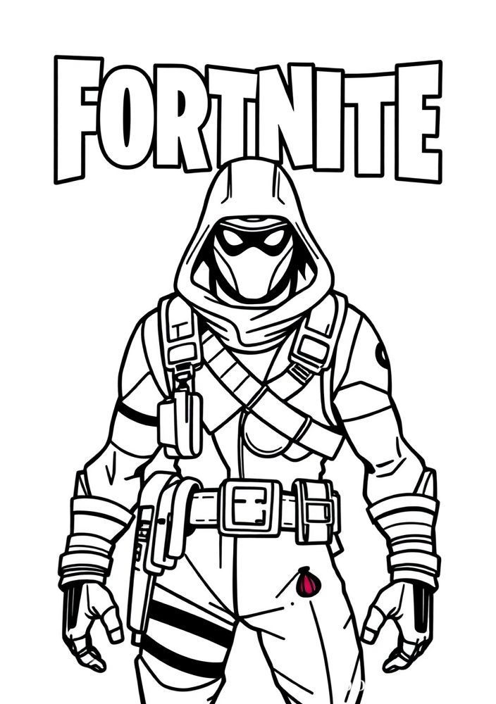Desenho da tabela de personagens de Fortnite para colorir