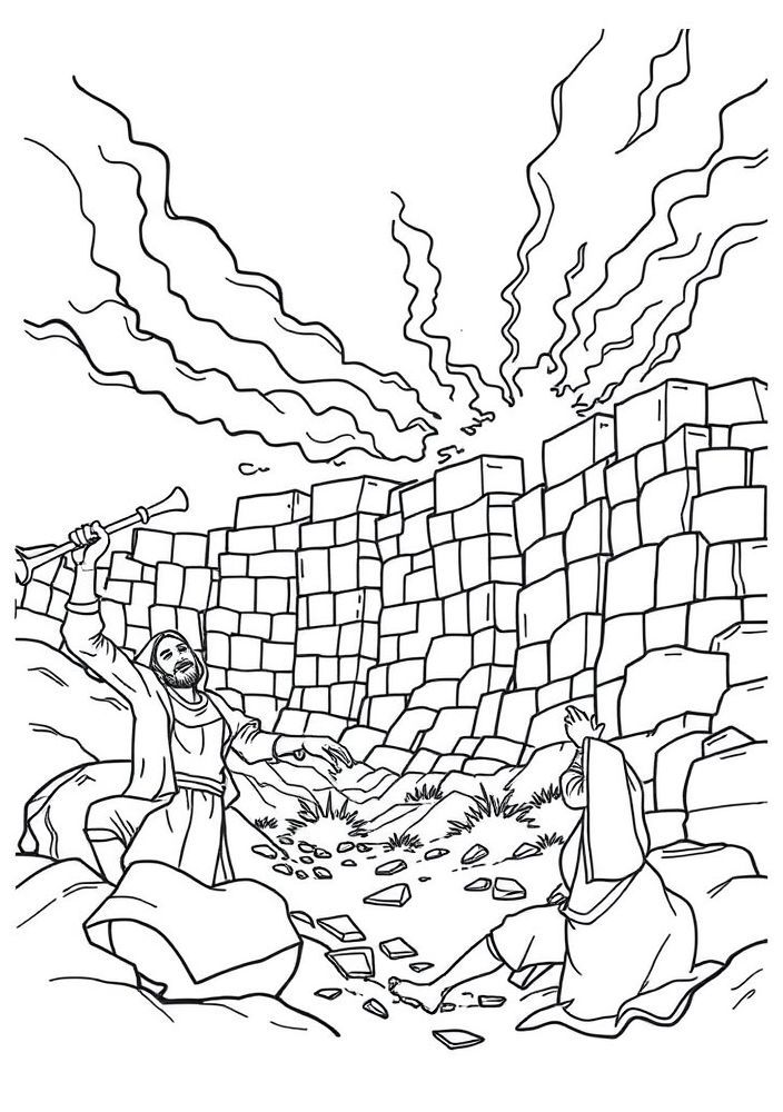 Desenho da trombeta de Jericó para colorir