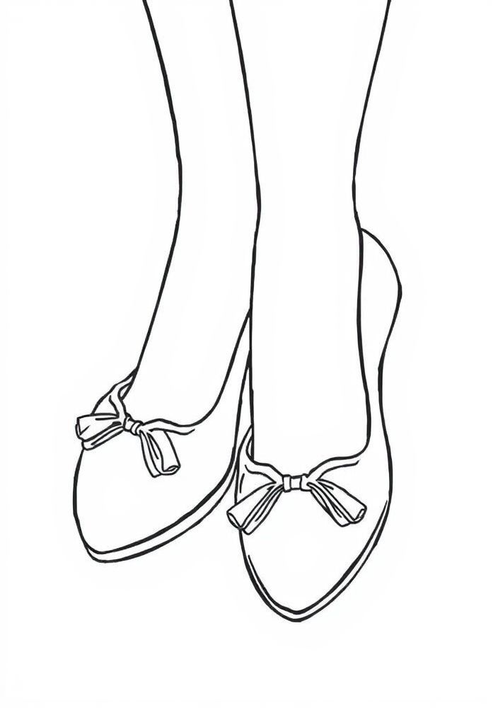 Desenho das sapatilhas de cristal da Cinderela para colorir