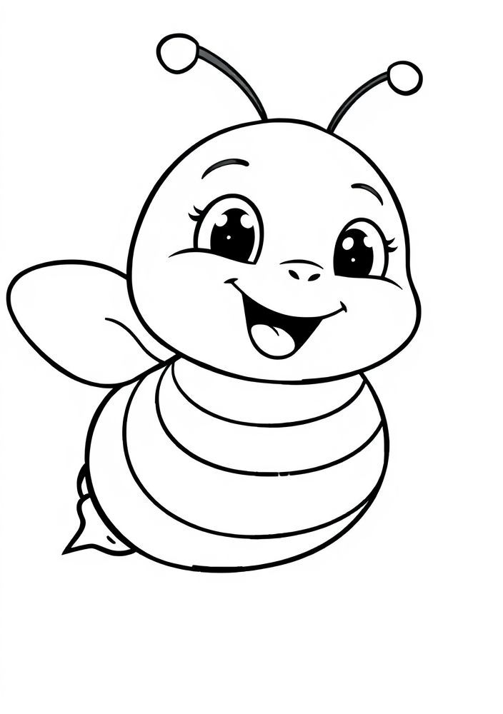 Desenho de Abelha bebé para colorir