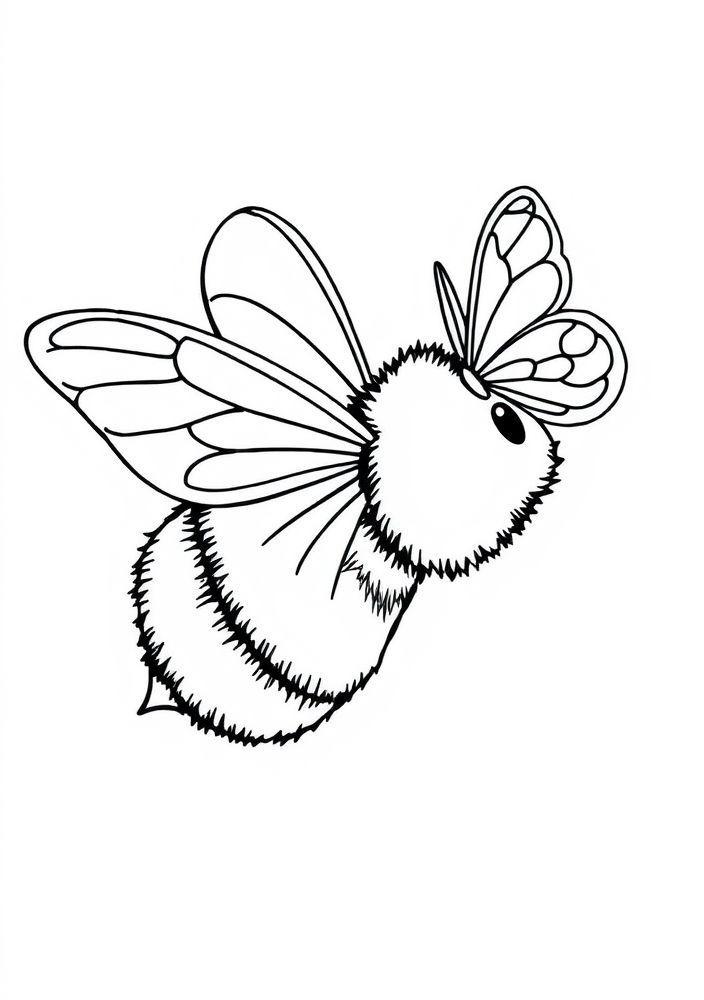 Desenho de Abelha e Borboleta para colorir