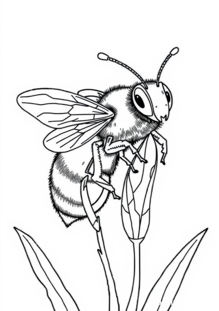 Desenho de Abelha e seu amigo gafanhoto para colorir