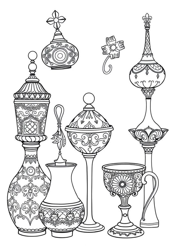 Desenho de Adereços de Cerâmica do Carnaval para colorir