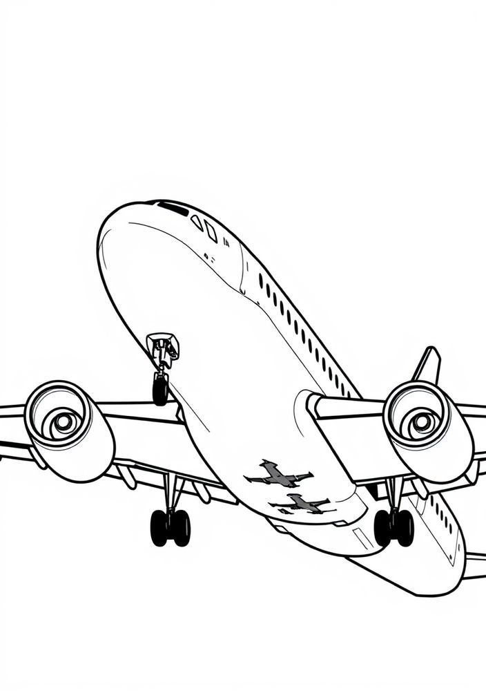 Desenho de Aeronave Comercial para Colorir